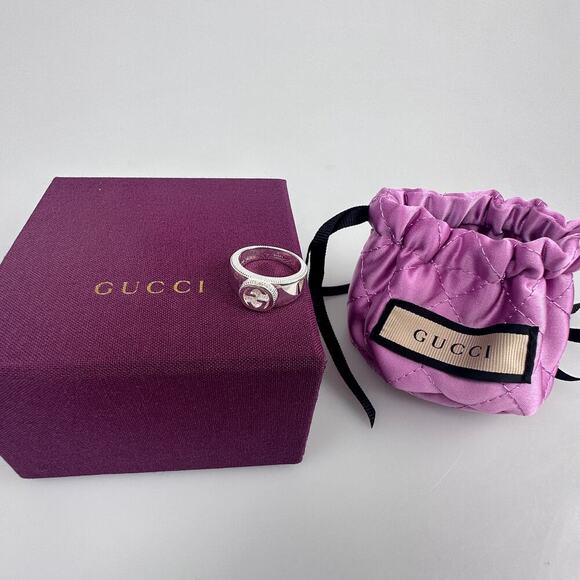 NIB Gucci interlocking G ring in silver Size 11 - Picture 2 of 9